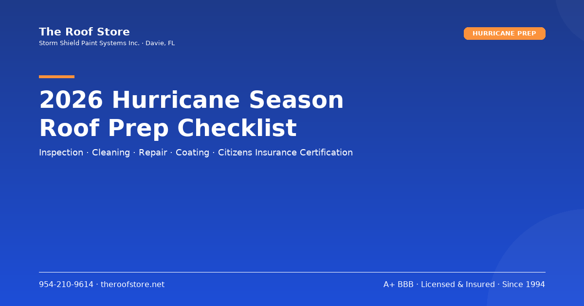 2026 Hurricane Season Roof Prep Checklist for South Florida Homeowners