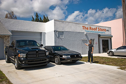 The Roof Store MFG — Davie Florida Manufacturing Facility The Roof Store MFG building exterior with team — roof coating manufacturer Davie Florida