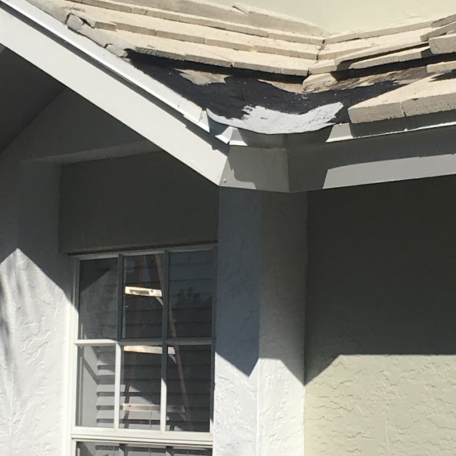 Flat Cement Tile Eave Repair — Before