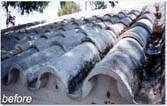 Composite Spanish tile roof before Roof Shield waterproof coating — Roof Shield | The Roof Store Composite Spanish tile roof before Roof Shield waterproof coating